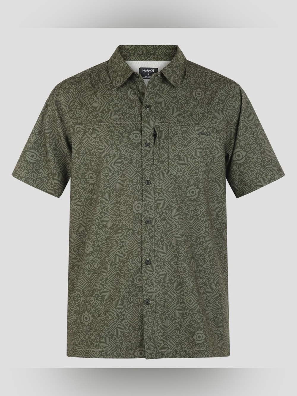 Hurley Mens H2O Dri Rincon Sierra Short Sleeve Shirt 2XL Olive Green